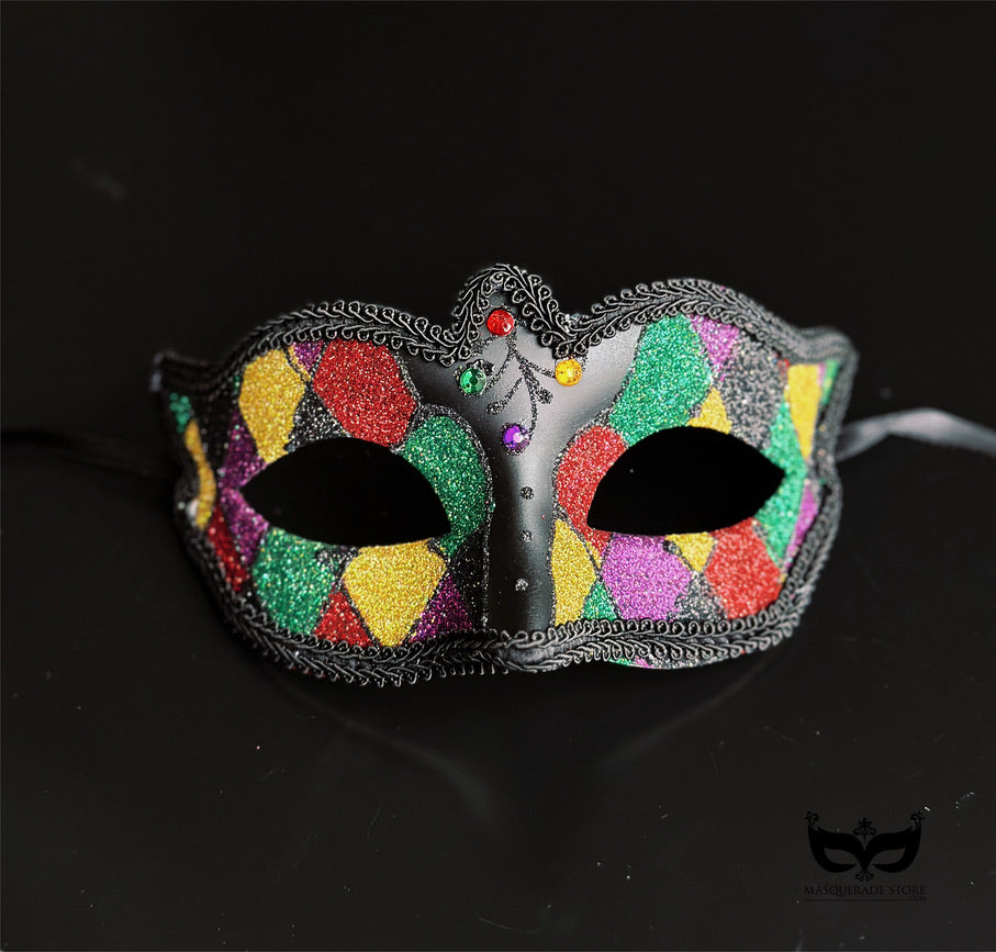 Bulk Masks - Midnight Harlequin Glitter Collection