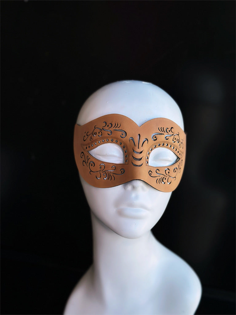 Vegan Leather Mask - Brown
