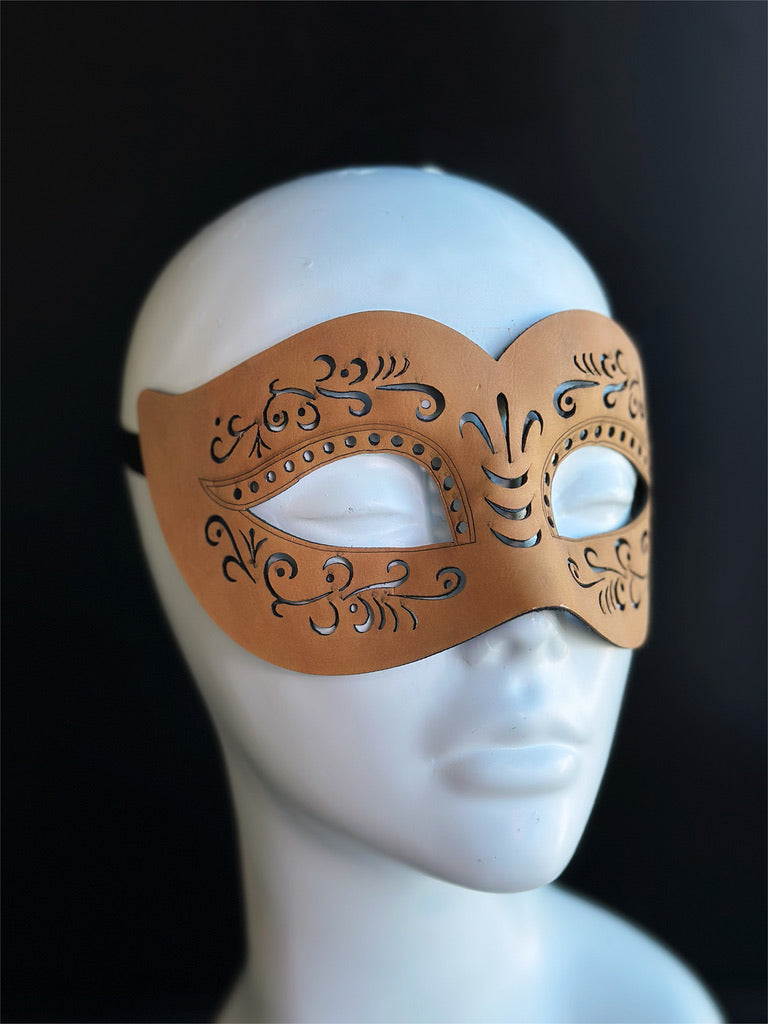 Vegan Leather Mask - Brown