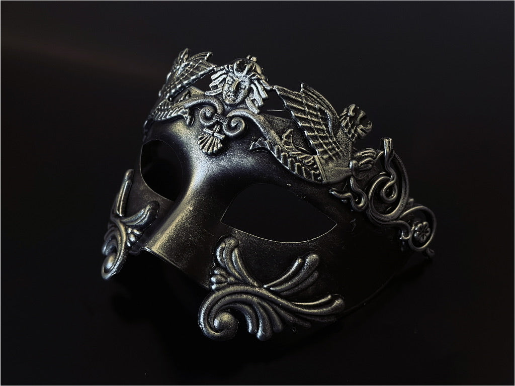 Gladiator Mask - Silver/Black