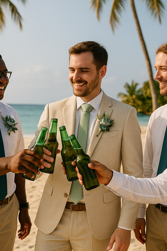 Wedding Boutonniere Set - 6 PCS - Blue Green