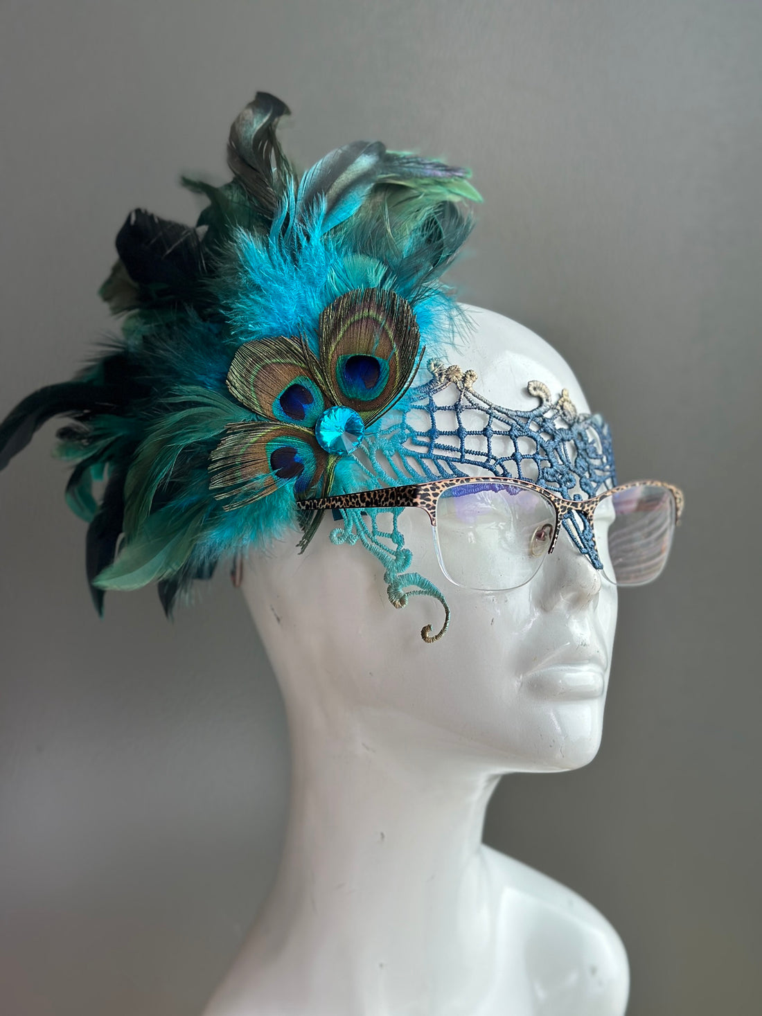 Eyeglass Mask - Peacock Mirage