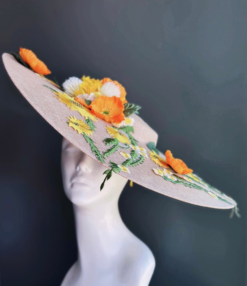 Blush Floral Derby Hat – Botanical Sun Hat