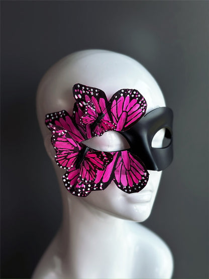 Butterfly Mask - Black and Pink