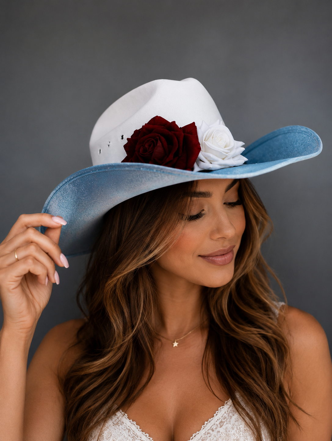 Cowboy Hat - Patriotic Rose