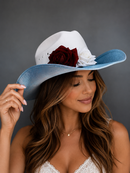 Cowboy Hat - Patriotic Rose