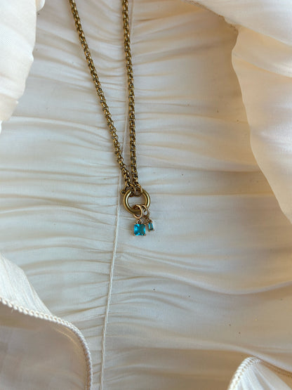 Elara Dual Charm - Necklace (Aqua)