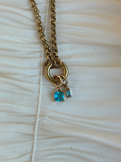 Elara Dual Charm - Necklace (Aqua)