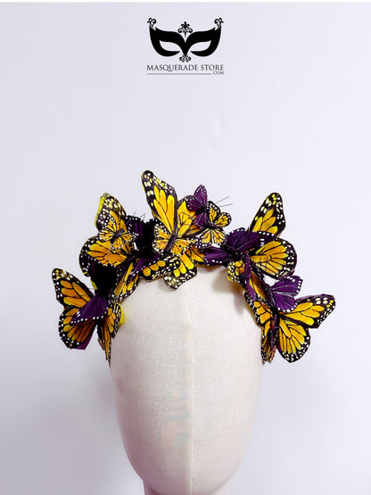 Orange Purple Monarch Butterfly Headband
