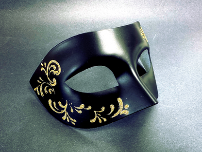 Midnight Royalty - Black &amp; Gold Peacock Couples Masks