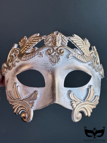 Gladiator Mask - White / Gold