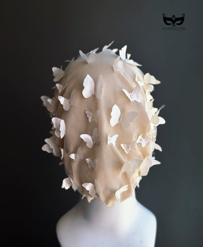 Ivory Butterfly Mirage Veil - Bridal Couture Headpiece
