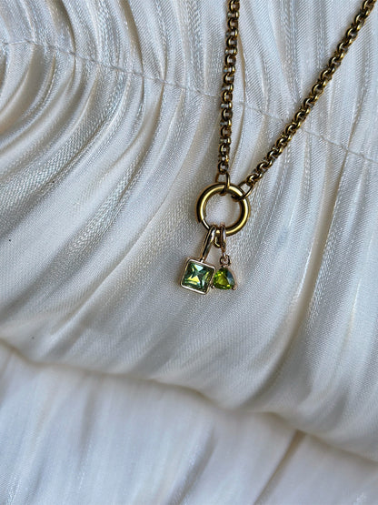 Elara Dual Charm - Necklace (Light Green)