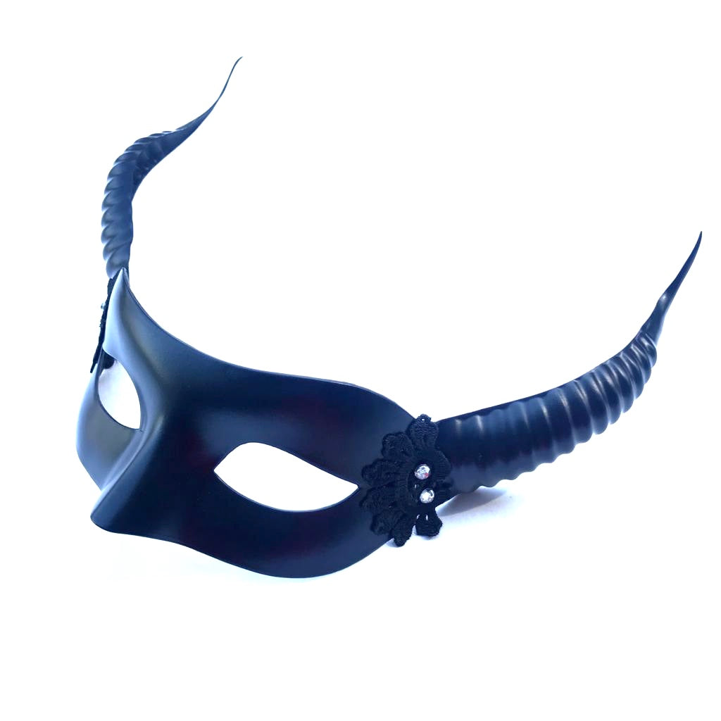 Black Malevolent Horned Mask