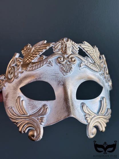 Gladiator Mask - White / Gold