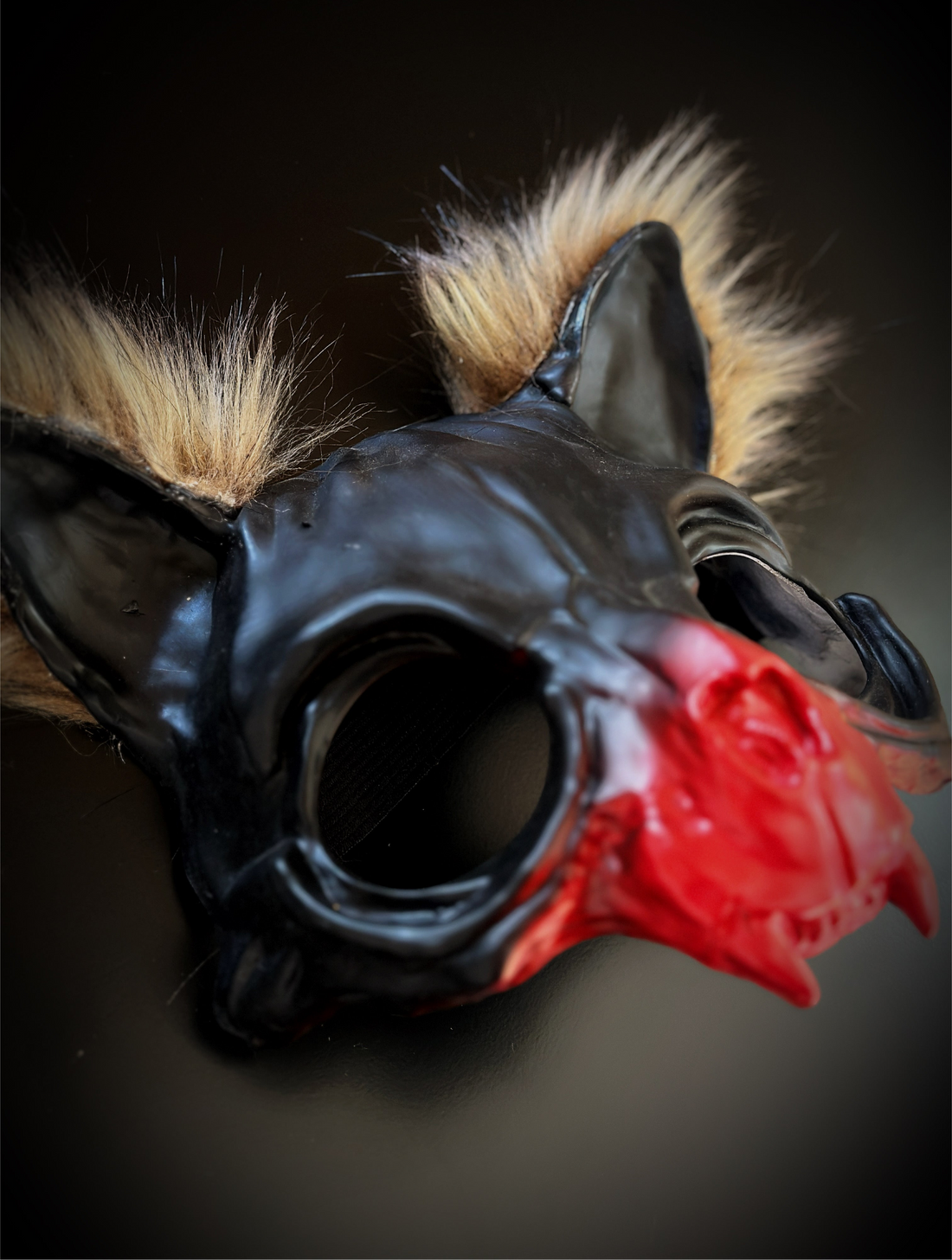 Feral Cat Mask - Black/Red