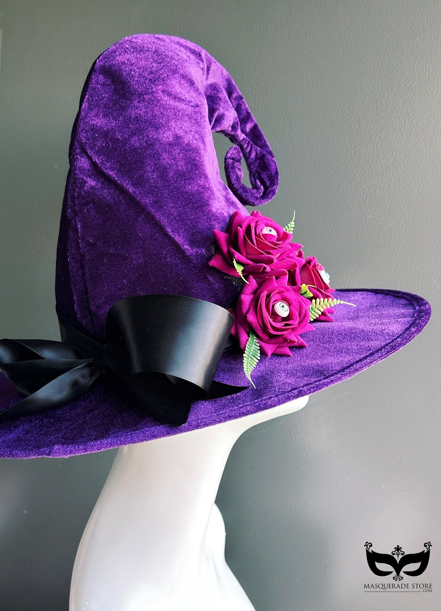 Purple Eyeball Rose Witch Hat