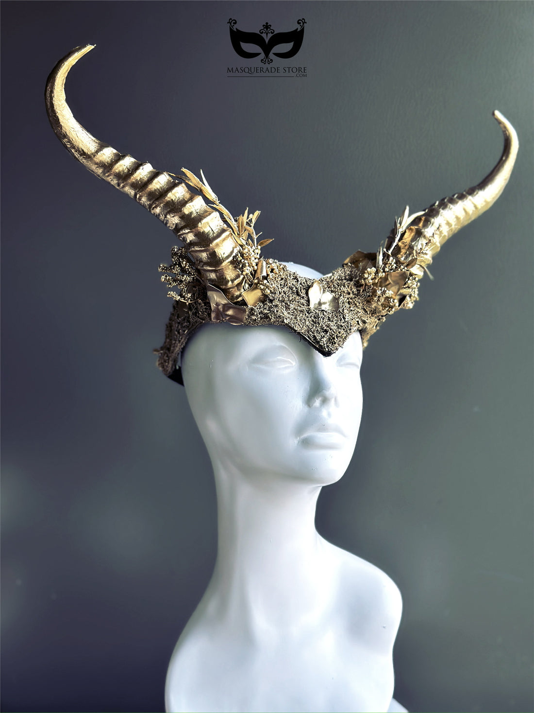 Long Horn Headdress - Gold Glimmer