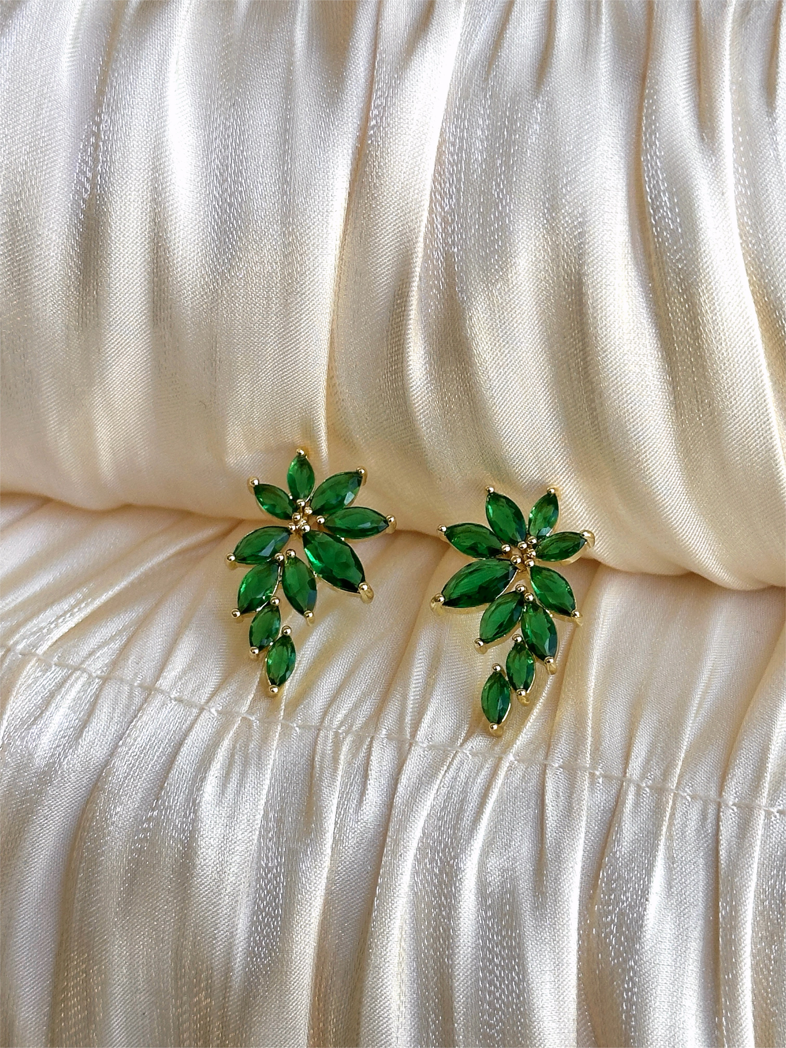 Verde - Earrings - (Emerald/ Gold)