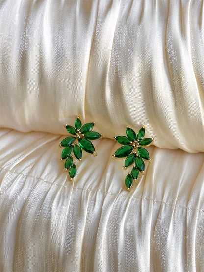 Verde - Earrings - (Emerald/ Gold)