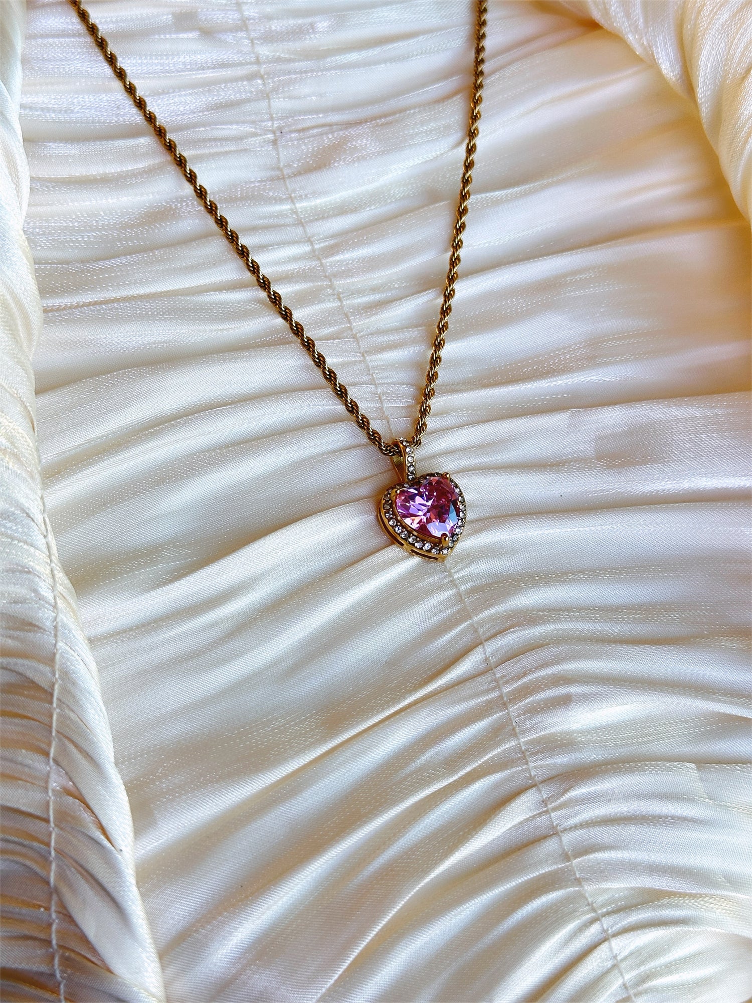 Liora Blush Heart Pendant Necklace