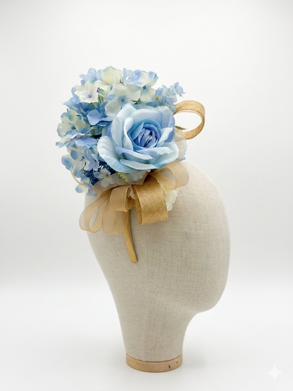 Blue Garden Rose Fascinator