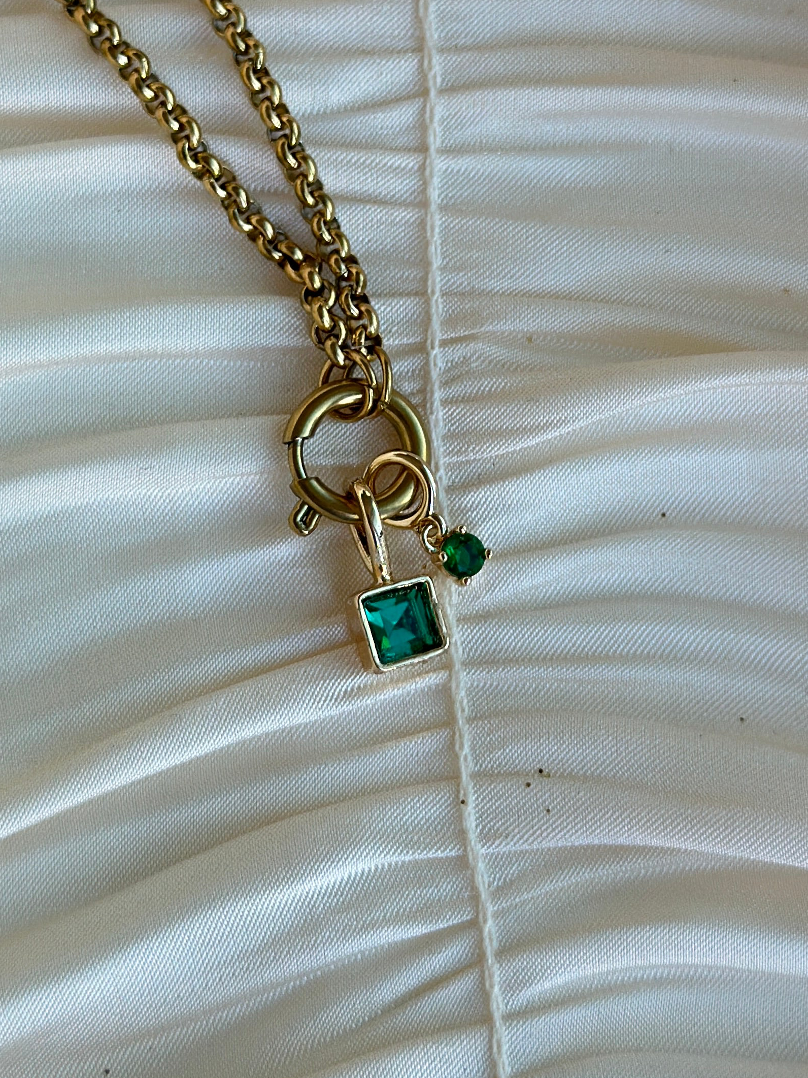 Elara Dual Charm - Necklace (Green)
