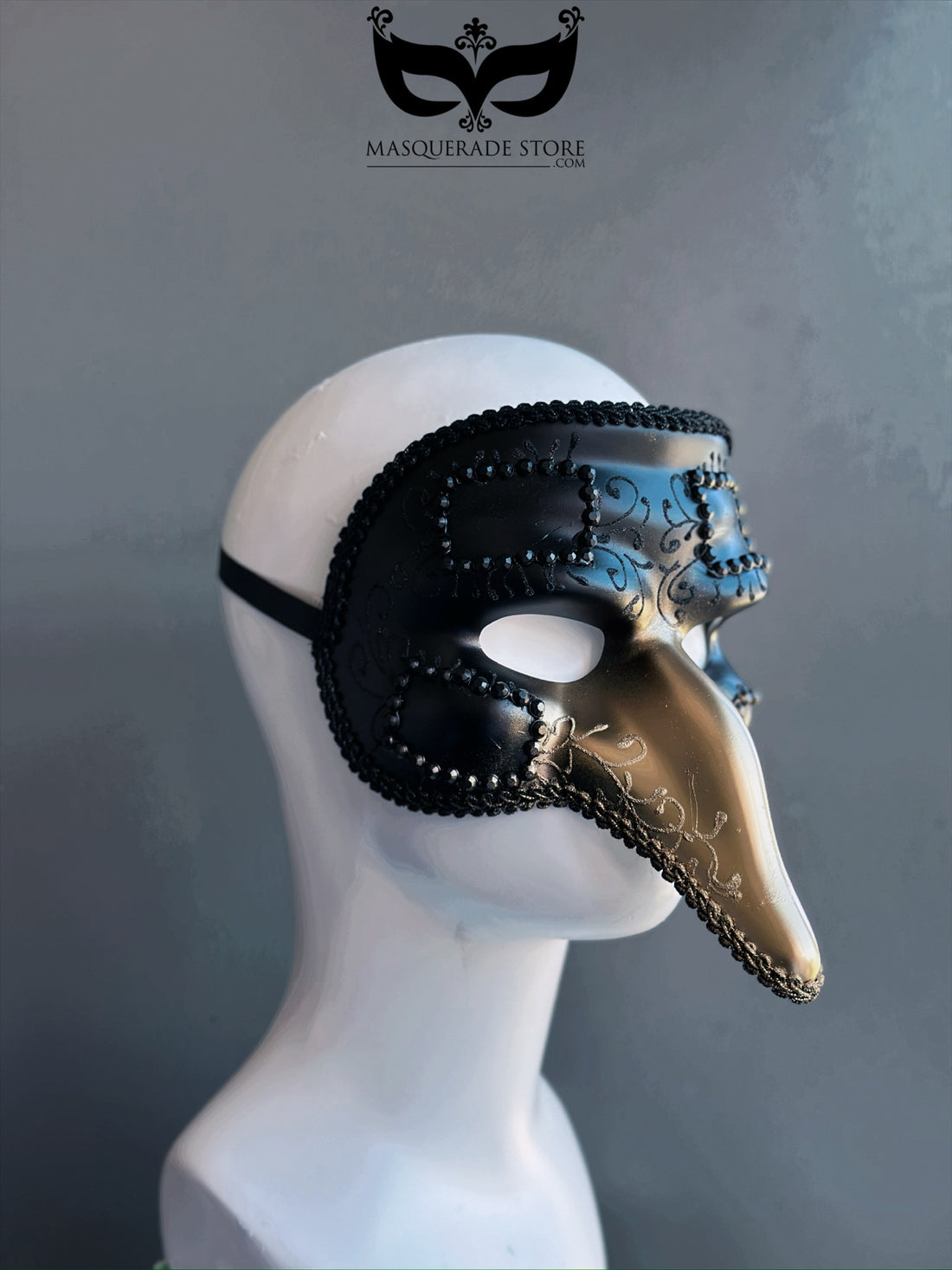 Medico della Peste - Mens Black and Gold Plague Mask