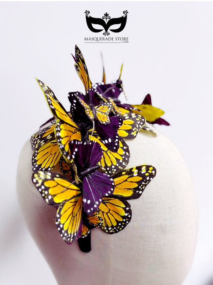 Orange Purple Monarch Butterfly Headband