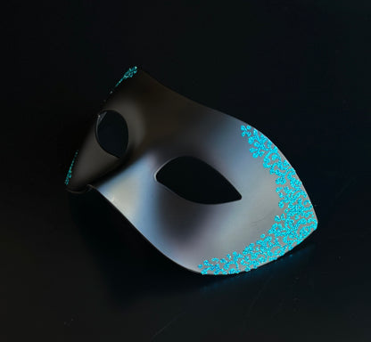Turquoise Noir - Phantom Venetian Masquerade Mask