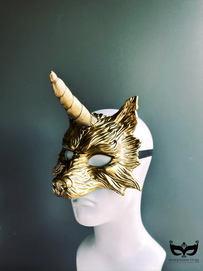 Gold Wolficorn Mask
