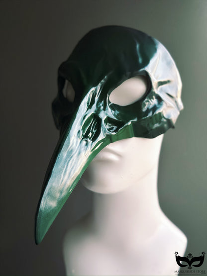 Forest Curator - Green Plague Crow Skull Mask
