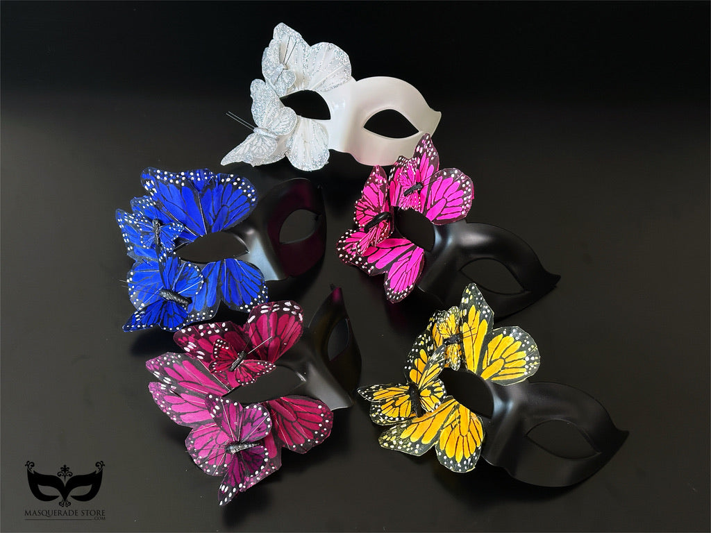 Butterfly Mask - Black and Pink