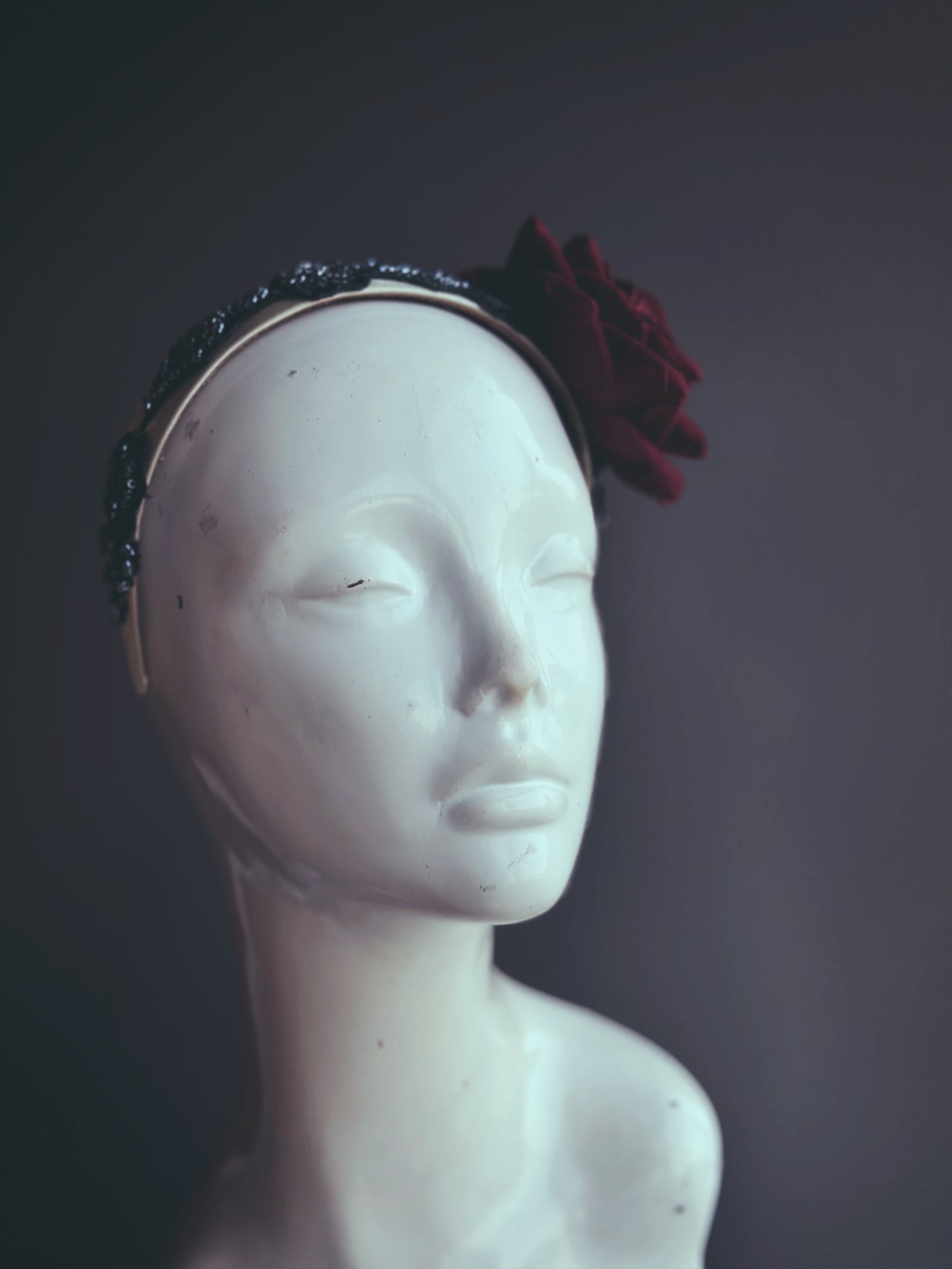 Burgundy Rose Embellished Headband