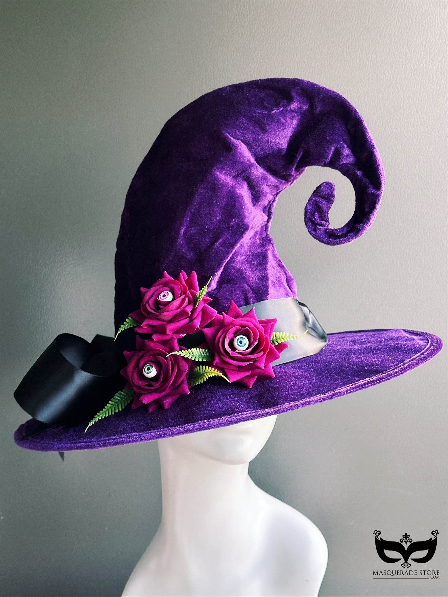 Purple Eyeball Rose Witch Hat