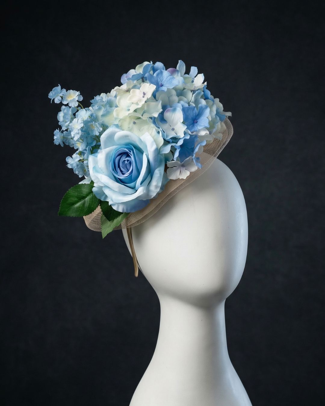 Blue Garden Rose Fascinator
