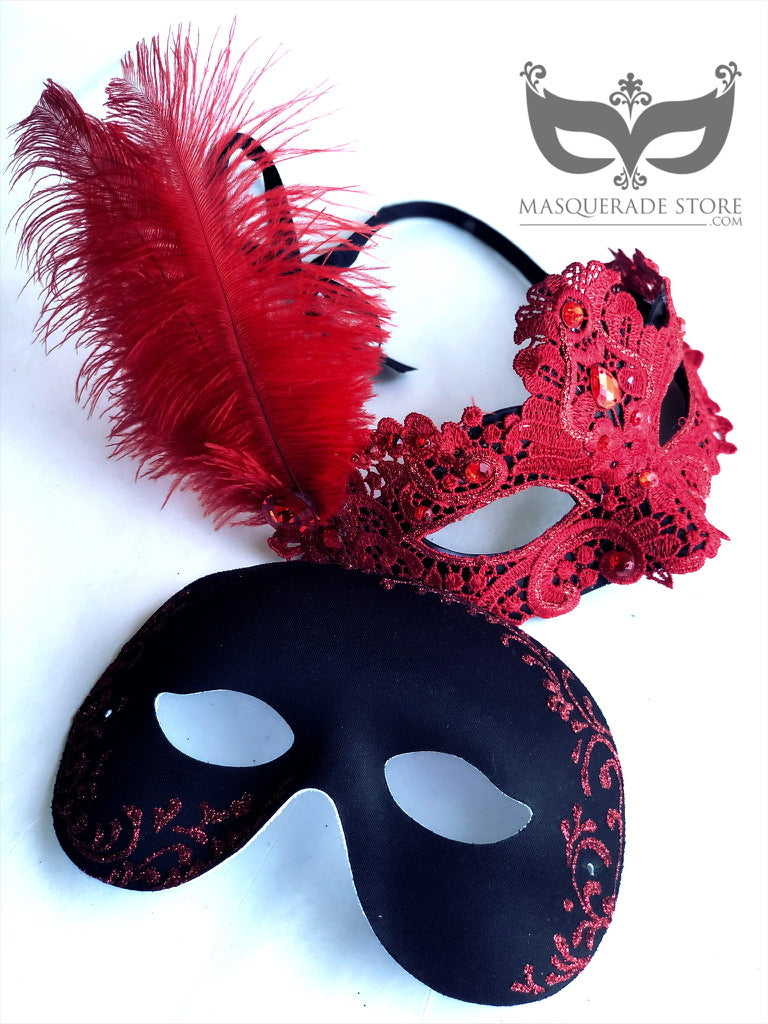 Crimson Devotion Mask Set - Masquerade Store