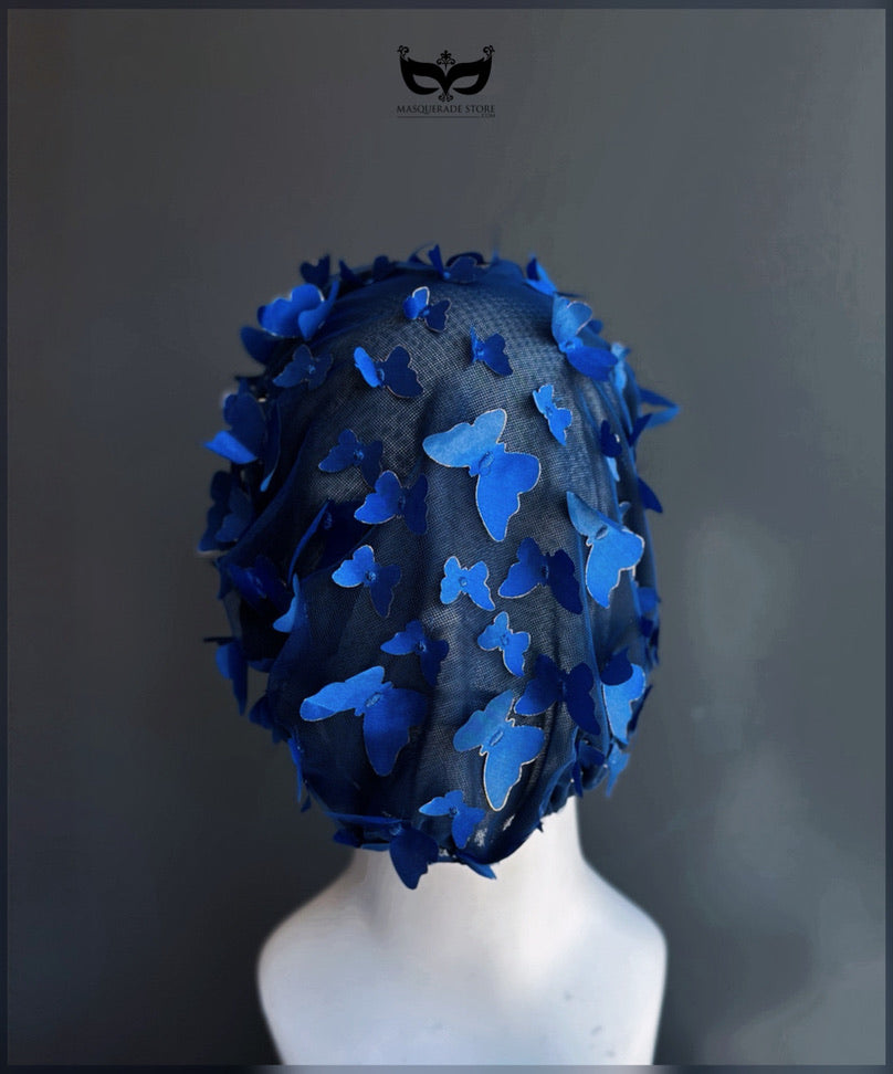 Midnight Butterfly Mirage Veil - Avant Garde Couture Headpiece