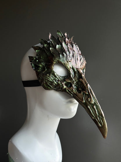 Bird Skull Mask - Green/Bronze