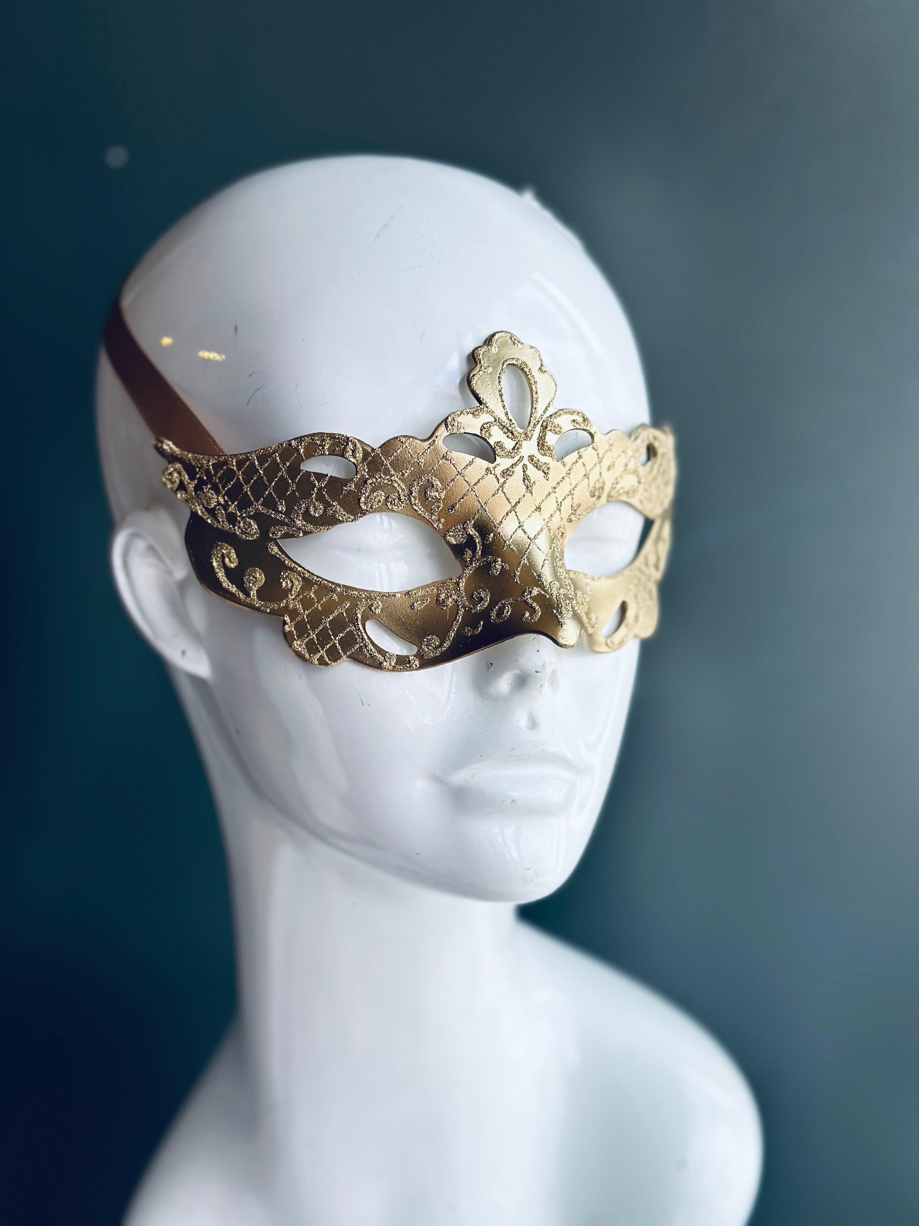 Kids Venetian Glitter Mask - Gold
