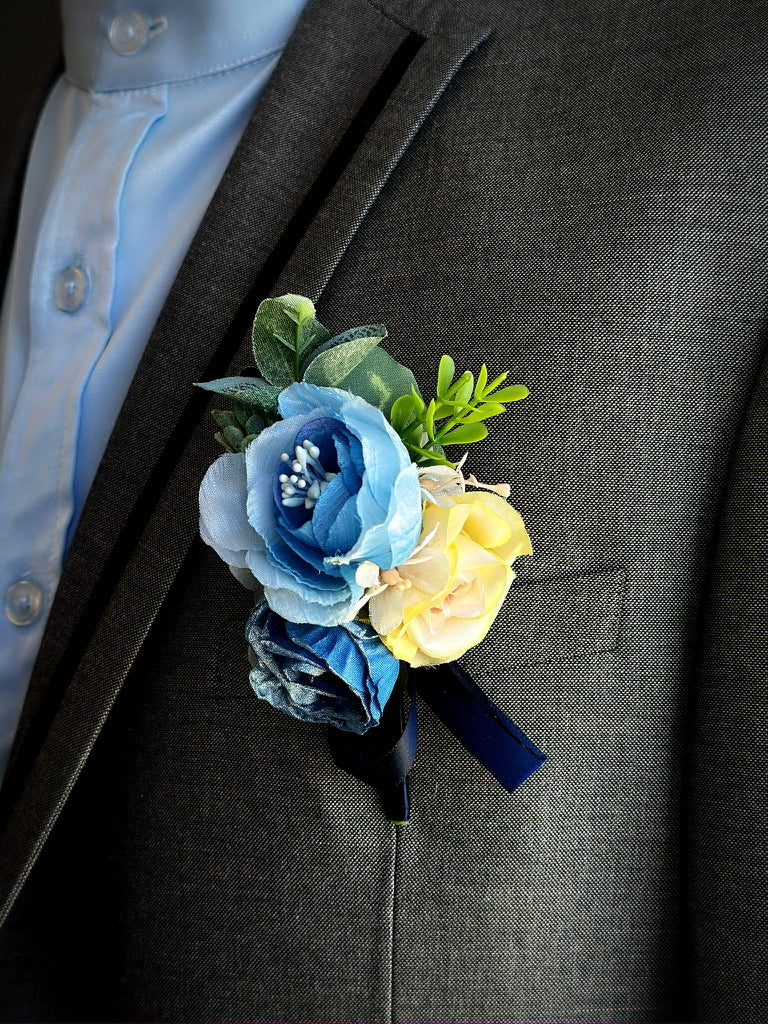 Blue Bloom - Boutonniere & Corsage