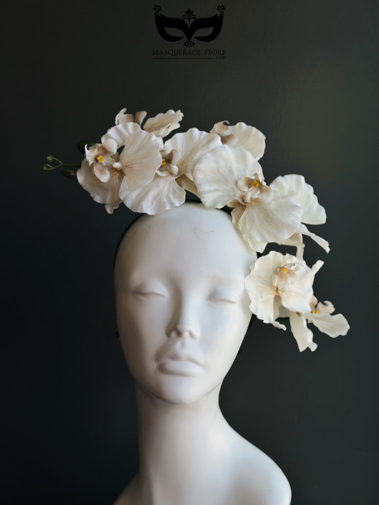 Orchid Fascinator - Ivory Cream