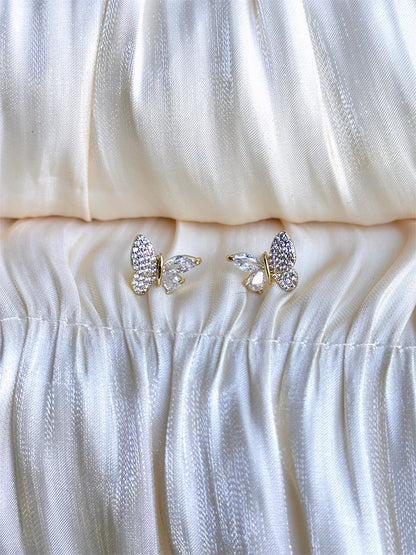 Crystal Butterfly Stud Earrings