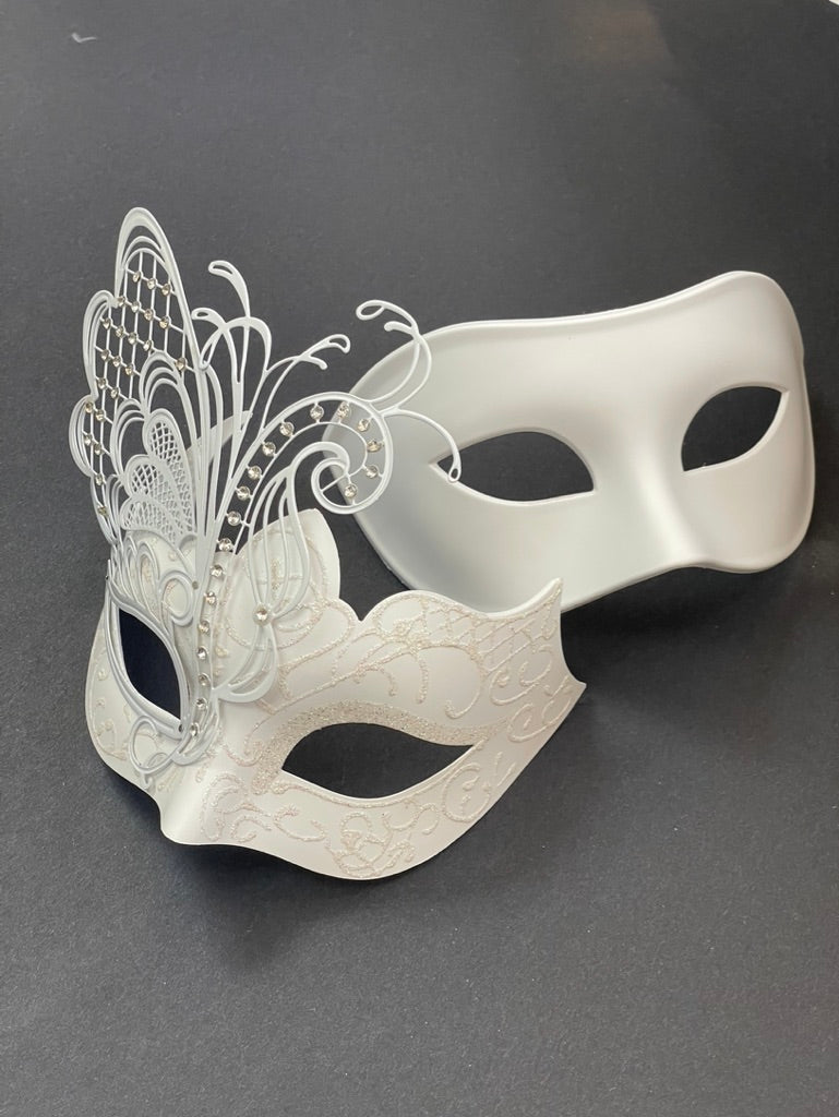 Noir Elegance - White Butterfly