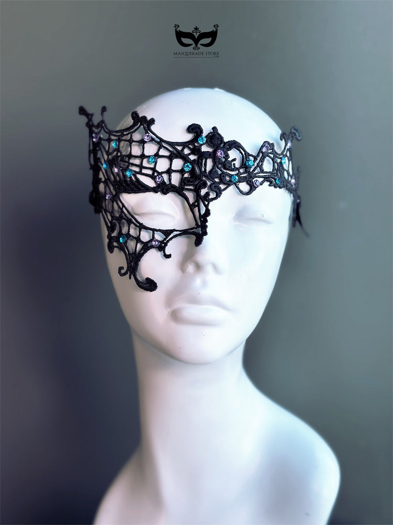 Midnight Web - Women’s Black Lace Masquerade Mask