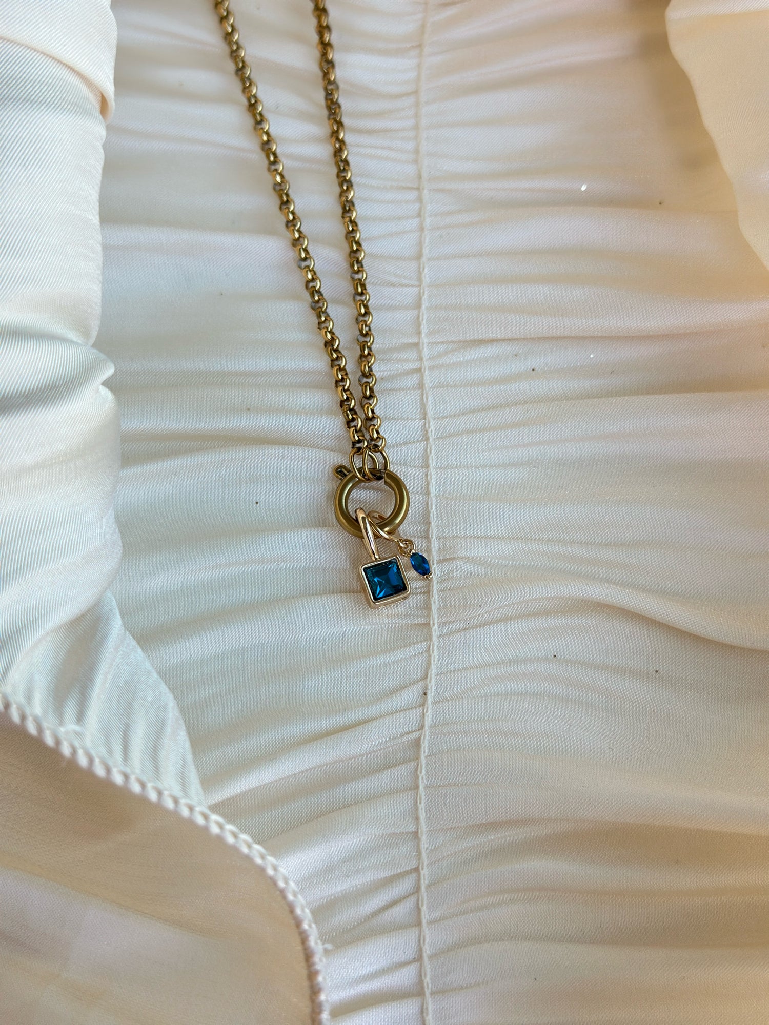 Elara Dual Charm - Necklace (Blue)