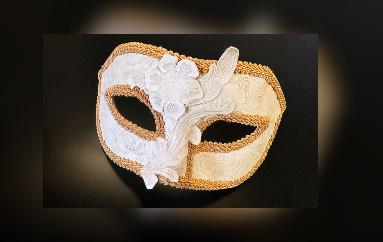 Baroque Men’s Mask - Peach Ivory