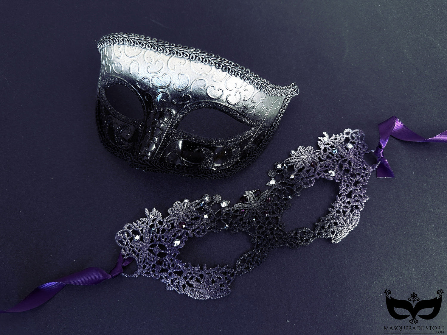Purple Glam Couple’s Mask Set