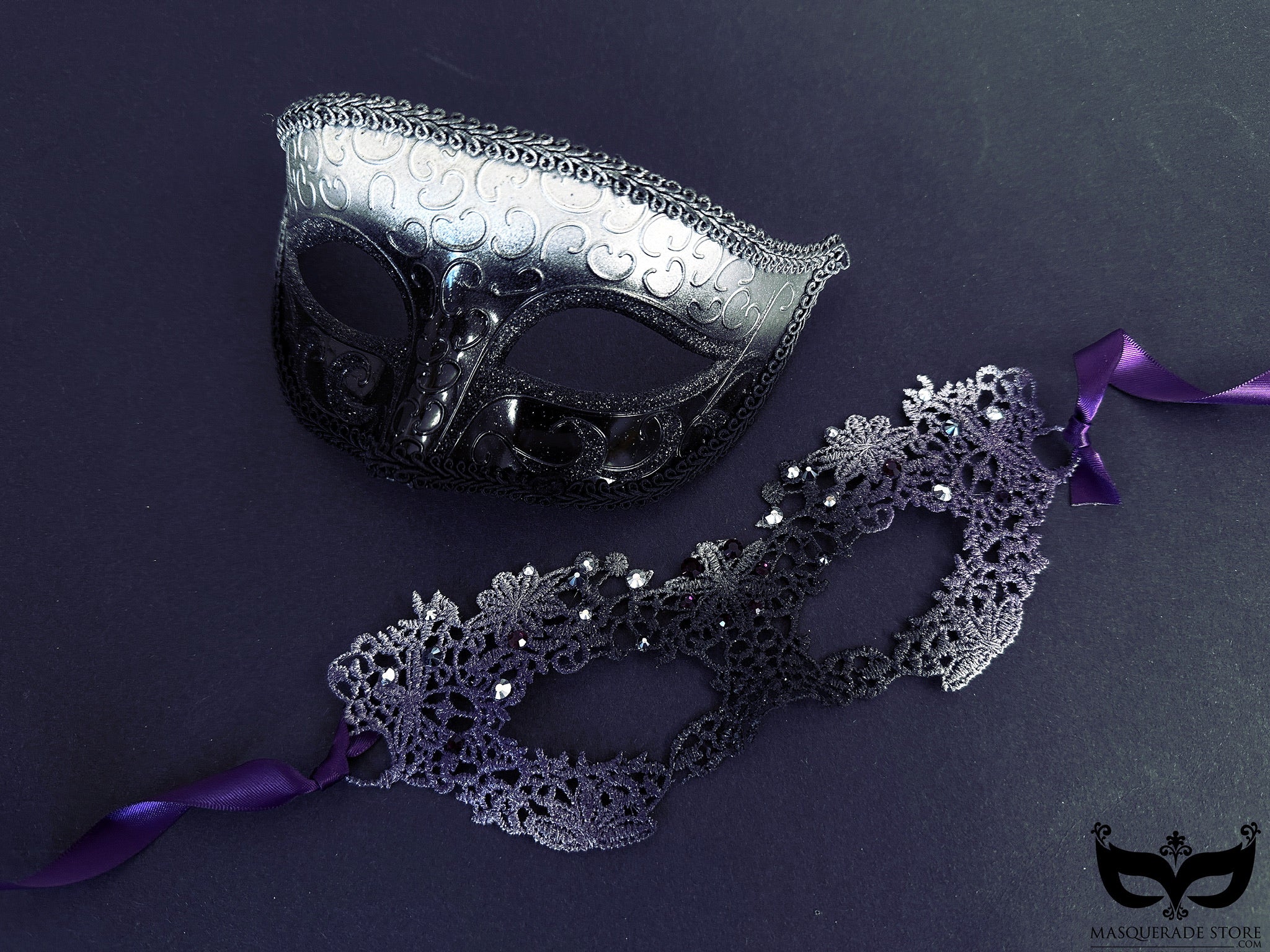 Purple Glam Couple’s Mask Set