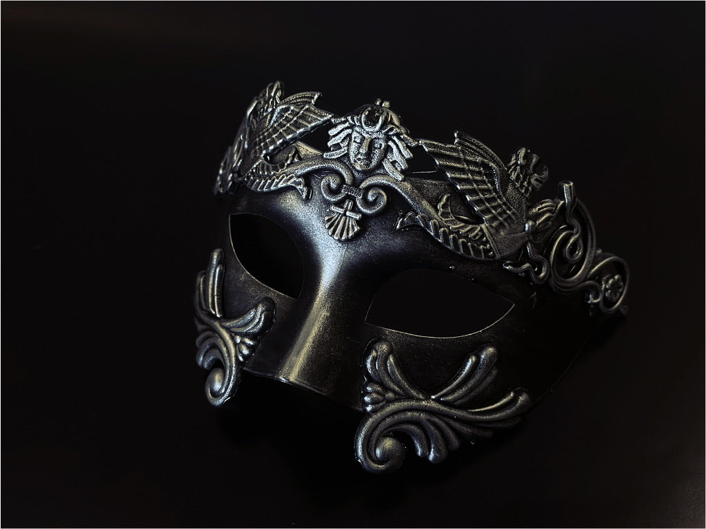 Gladiator Mask - Silver/Black